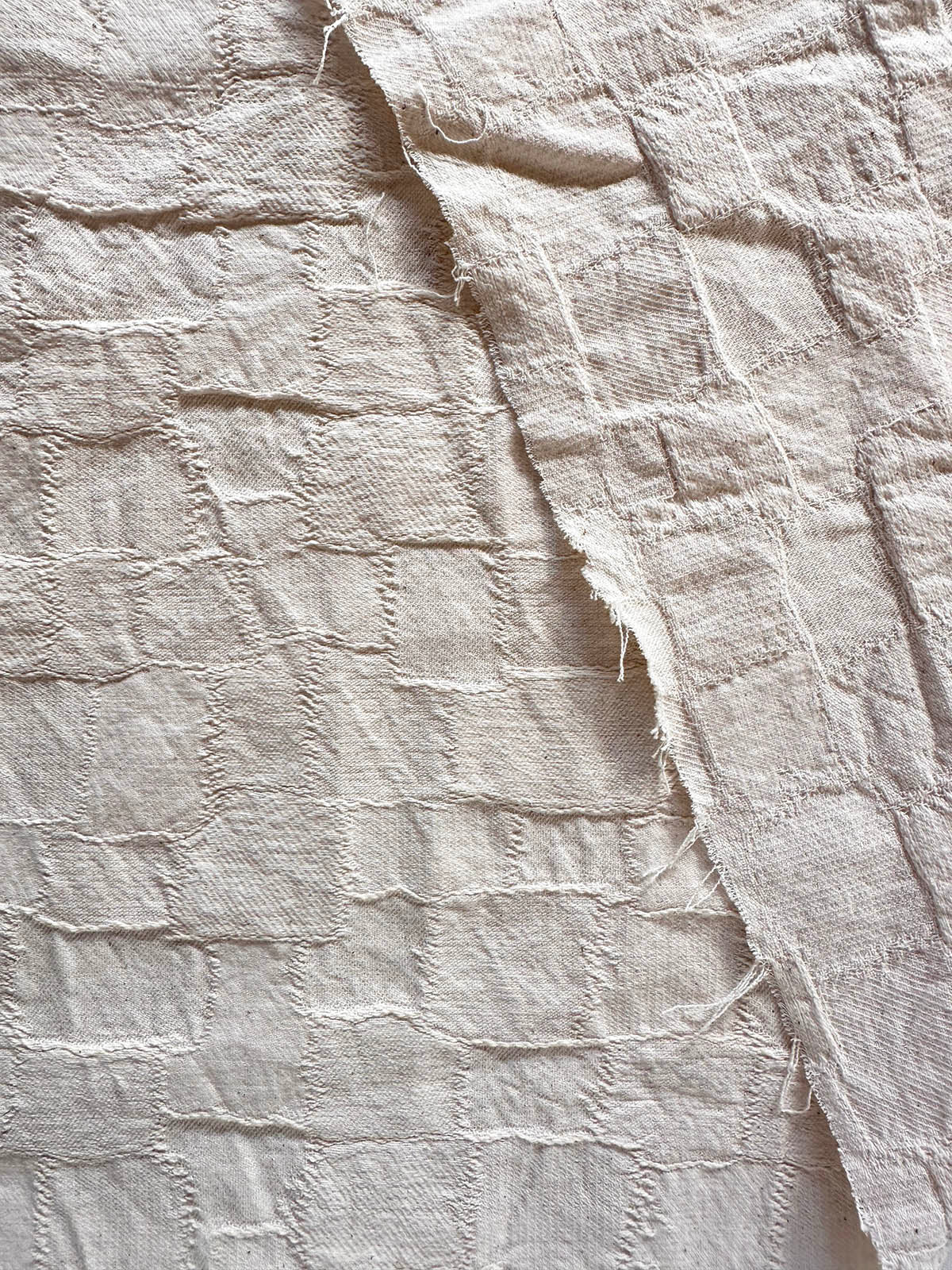 Textured Stone Wall Unbleached Cotton Canvas - L'Etoffe Fabrics LLC