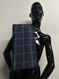 Thomas Mason 1796 England Navy Cotton Flannel Plaid Shirting - L'Etoffe Fabrics LLC