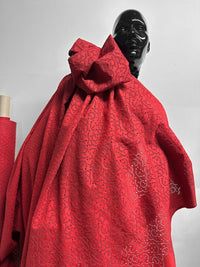 Top Designer Italian Embroidered Eyelet Linen - Red - L'Etoffe Fabrics LLC