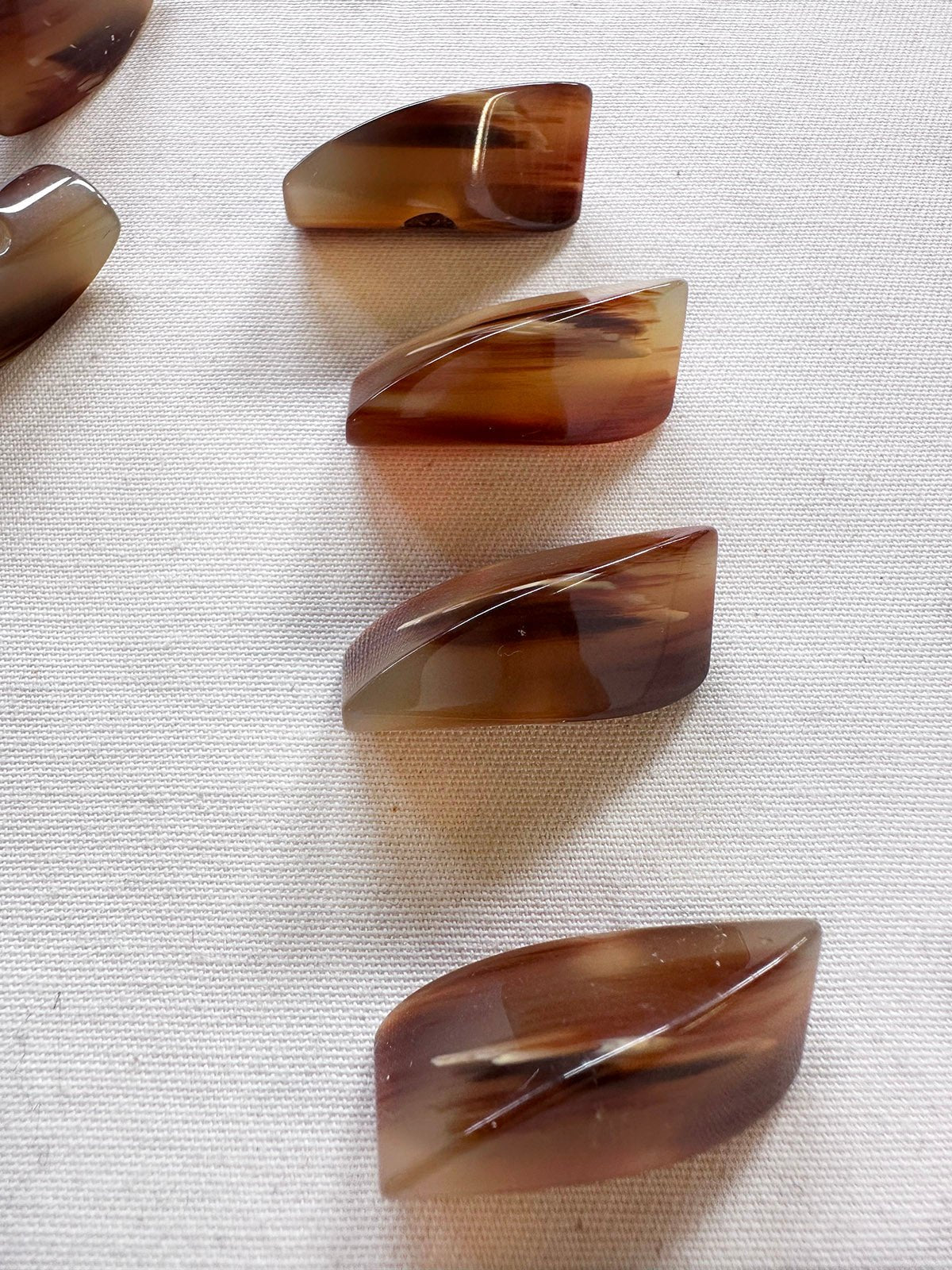 Tortoise Shell Caramel Designer Buttons Per Pair - L'Etoffe Fabrics LLC