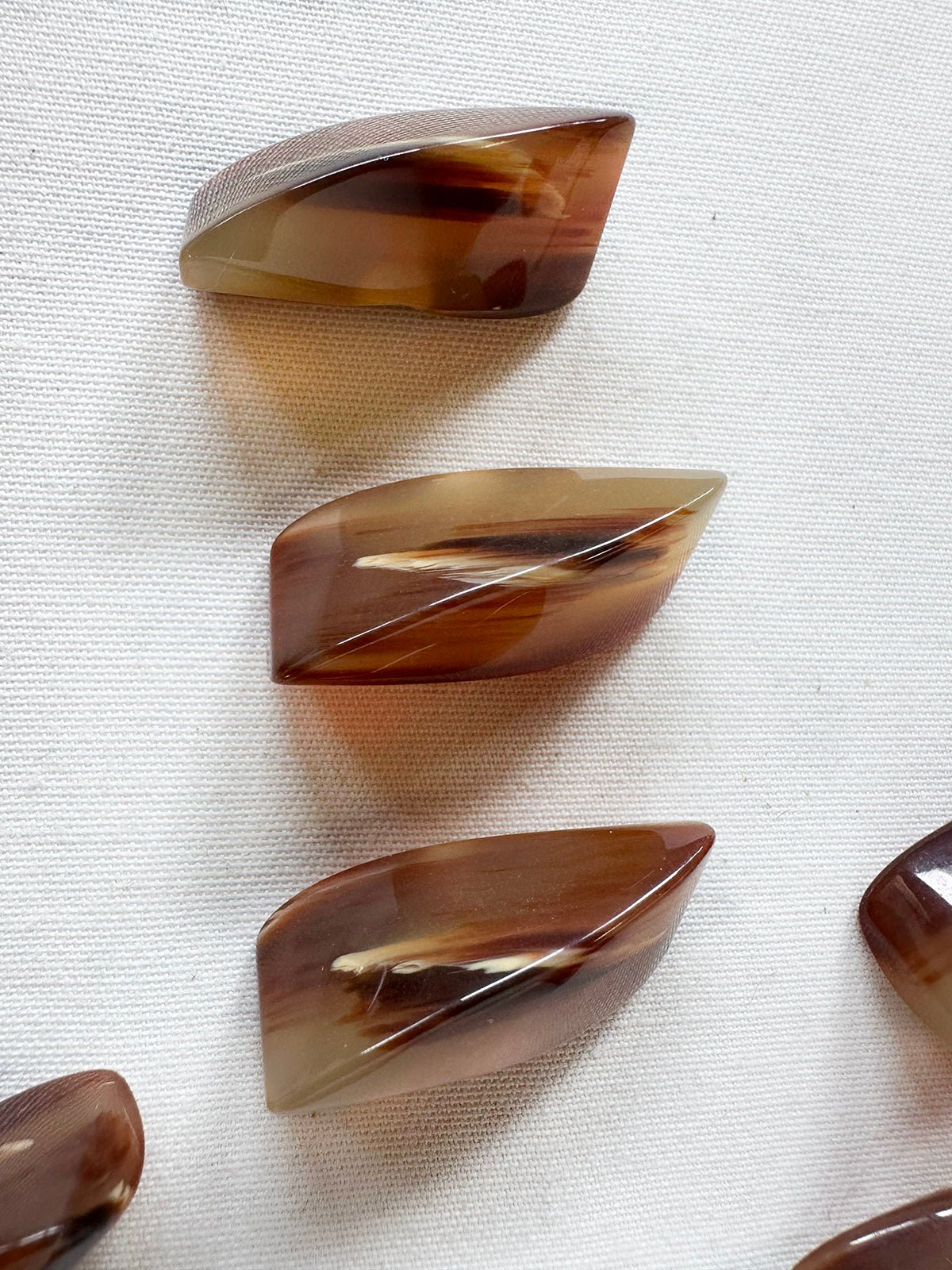 Tortoise Shell Caramel Designer Buttons Per Pair - L'Etoffe Fabrics LLC