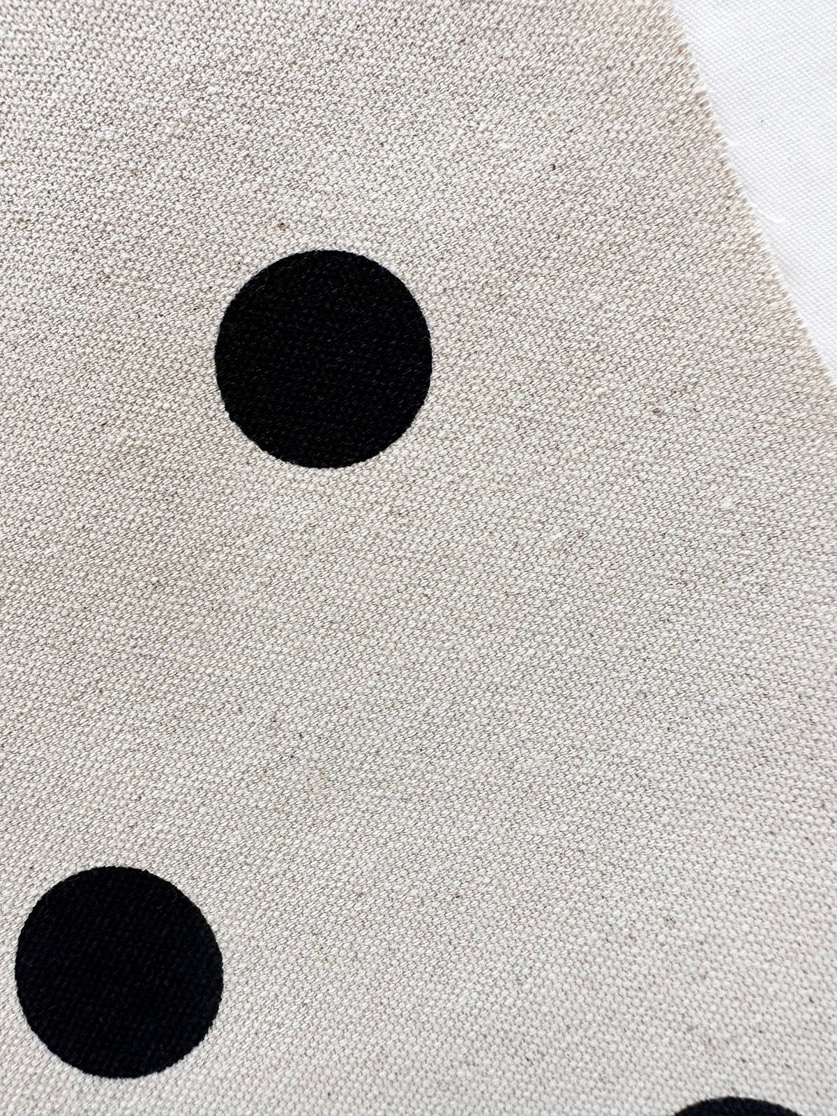 Unbleached Cotton Canvas Polka Dot Print - L'Etoffe Fabrics LLC