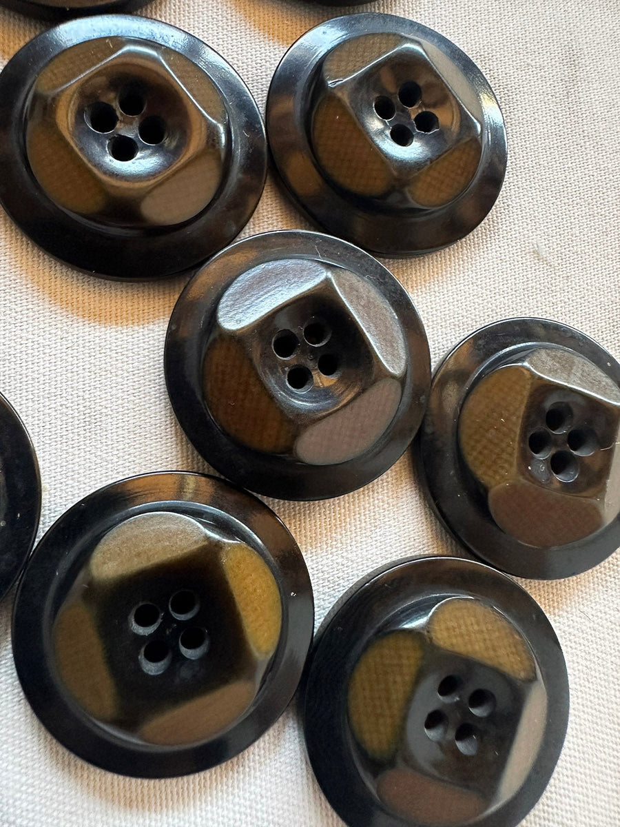 Vintage 1920's Italian Beveled Corozo Nut Coat Buttons - 118 - L'Etoffe Fabrics LLC