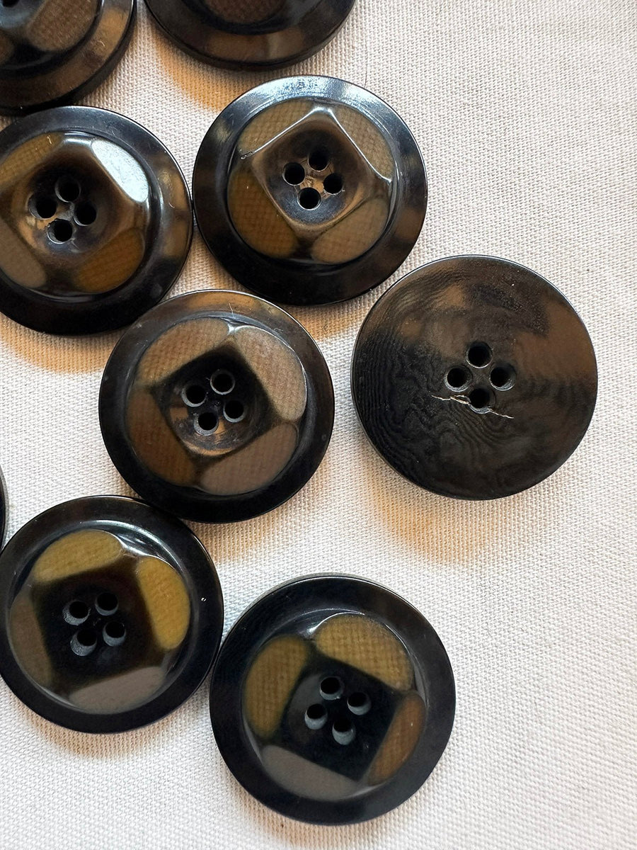 Vintage 1920's Italian Beveled Corozo Nut Coat Buttons - 118 - L'Etoffe Fabrics LLC