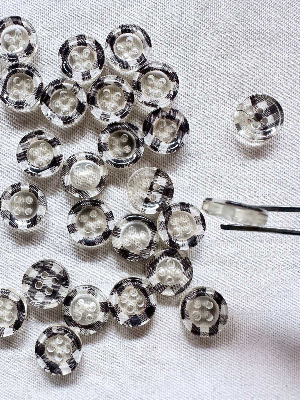 Vintage Arm$ni Shirt Gingham Shirt Buttons - L'Etoffe Fabrics LLC