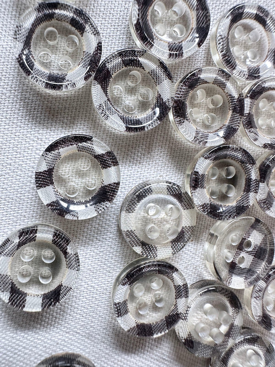 Vintage Arm$ni Shirt Gingham Shirt Buttons - L'Etoffe Fabrics LLC