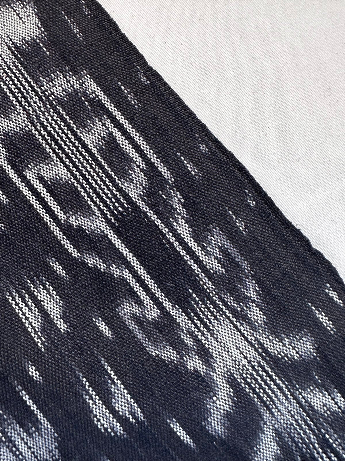 Vintage Handwoven Guatemalan Grunge Black and White Cotton - L'Etoffe Fabrics LLC