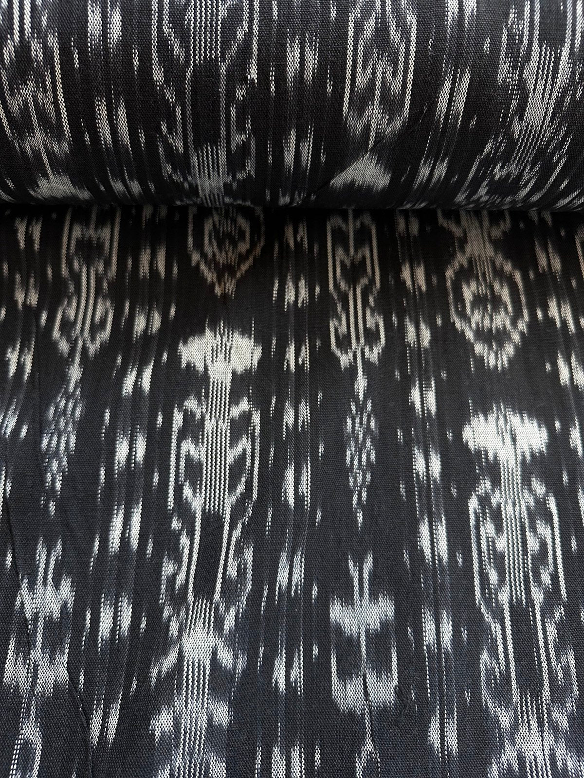 Vintage Handwoven Guatemalan Grunge Black and White Cotton - L'Etoffe Fabrics LLC