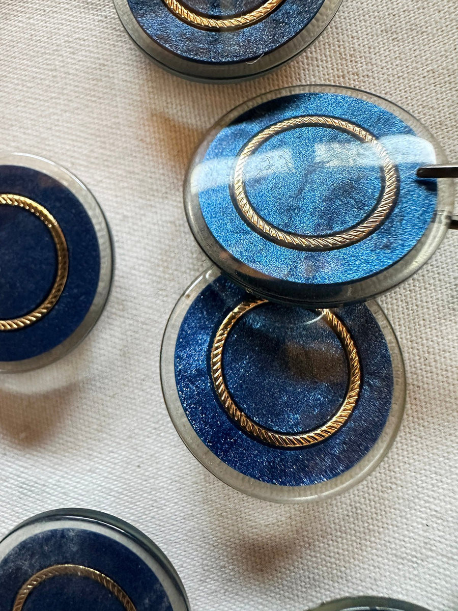 Vintage Holy Roman Blue Marble-esque Buttons - L'Etoffe Fabrics LLC
