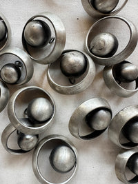 Vintage Italian Antique Nickel Globe Buttons - L'Etoffe Fabrics LLC