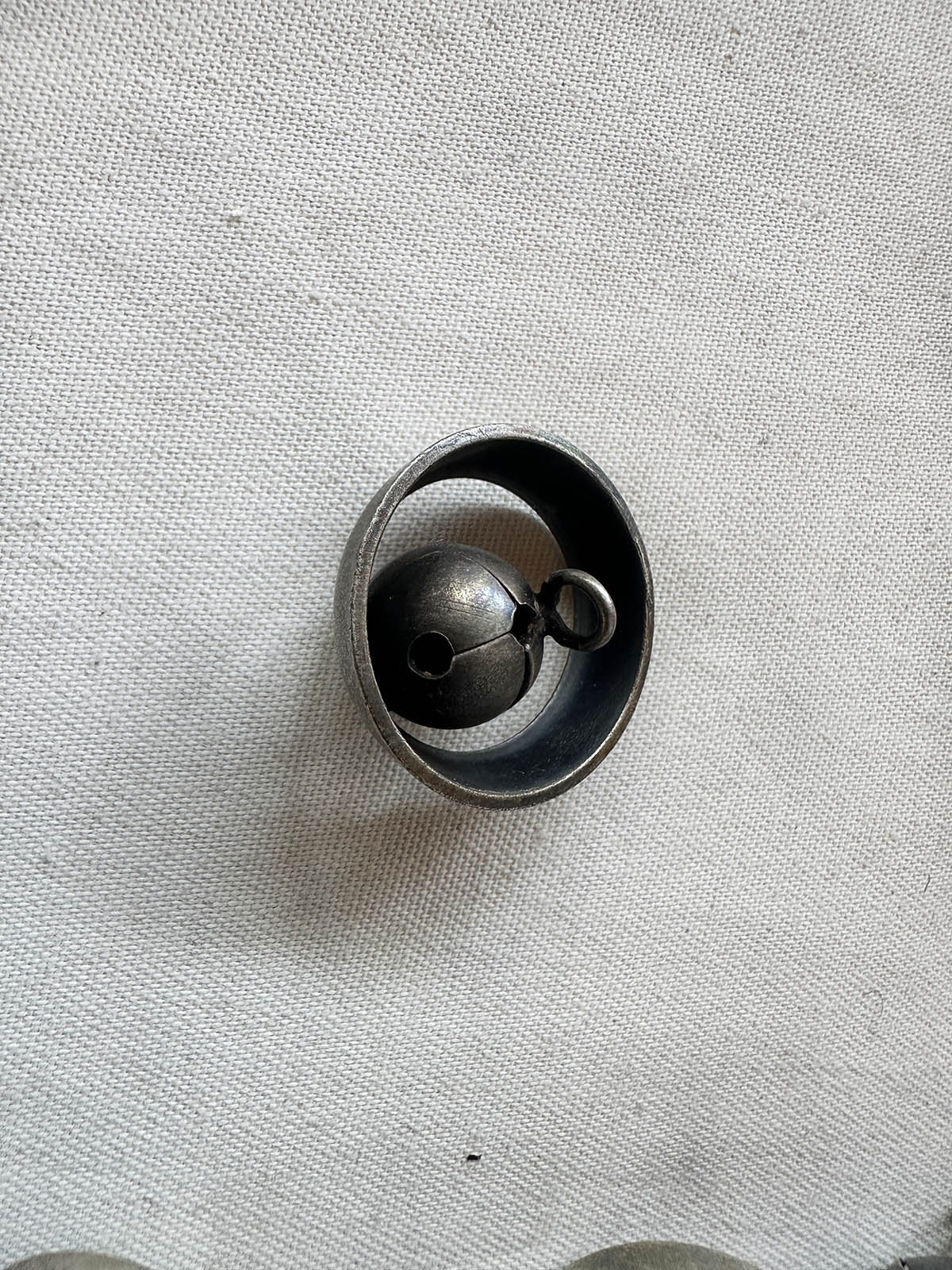 Vintage Italian Antique Nickel Globe Buttons - L'Etoffe Fabrics LLC