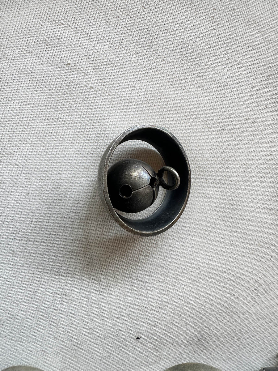 Vintage Italian Antique Nickel Globe Buttons - L'Etoffe Fabrics LLC