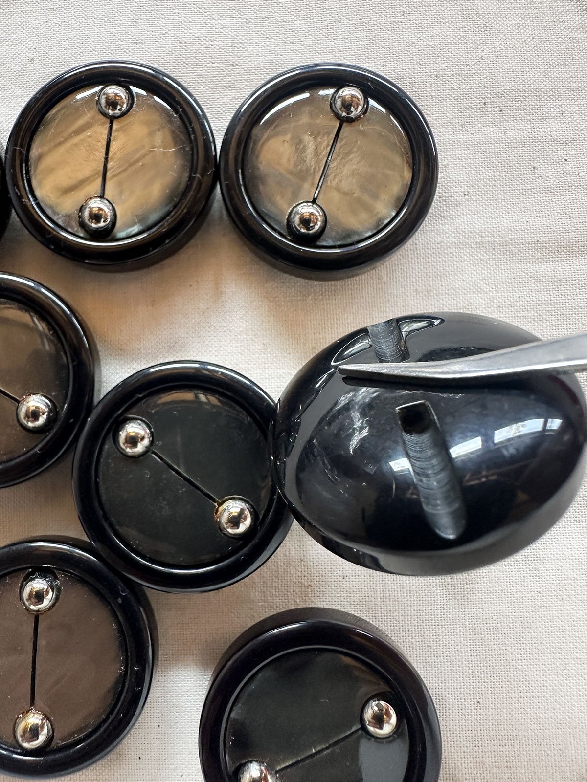 Vintage Italian Ball Bearing Shell Buttons - L'Etoffe Fabrics LLC