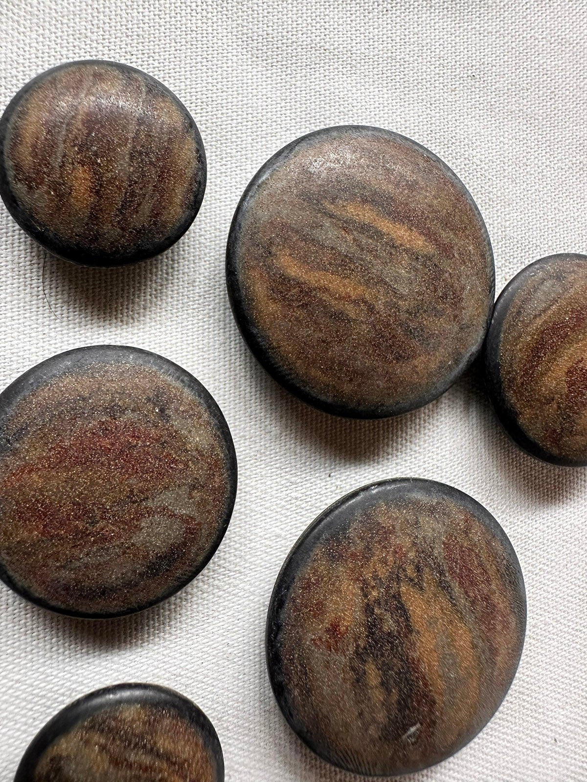 Vintage Italian Beach Stone Brown Buttons - L'Etoffe Fabrics LLC