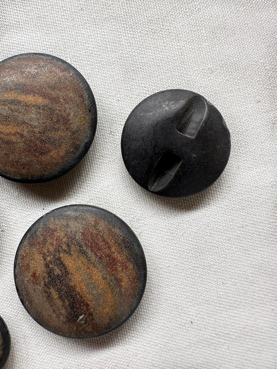 Vintage Italian Beach Stone Brown Buttons - L'Etoffe Fabrics LLC