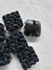 Vintage Italian Black Rope Weave Buttons - L'Etoffe Fabrics LLC