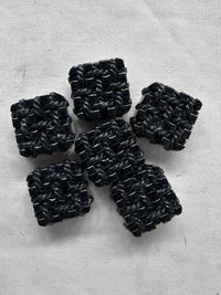 Vintage Italian Black Rope Weave Buttons - L'Etoffe Fabrics LLC