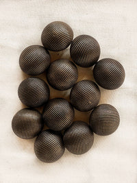 Vintage Italian Brass Dome Graph Big Buttons - L'Etoffe Fabrics LLC