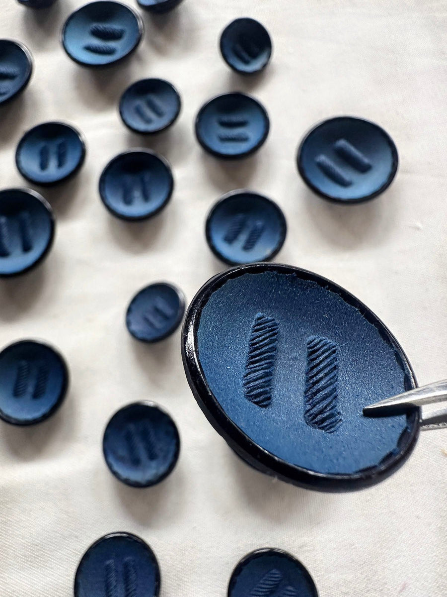 Vintage Italian Buttons Blue Rope - L'Etoffe Fabrics LLC