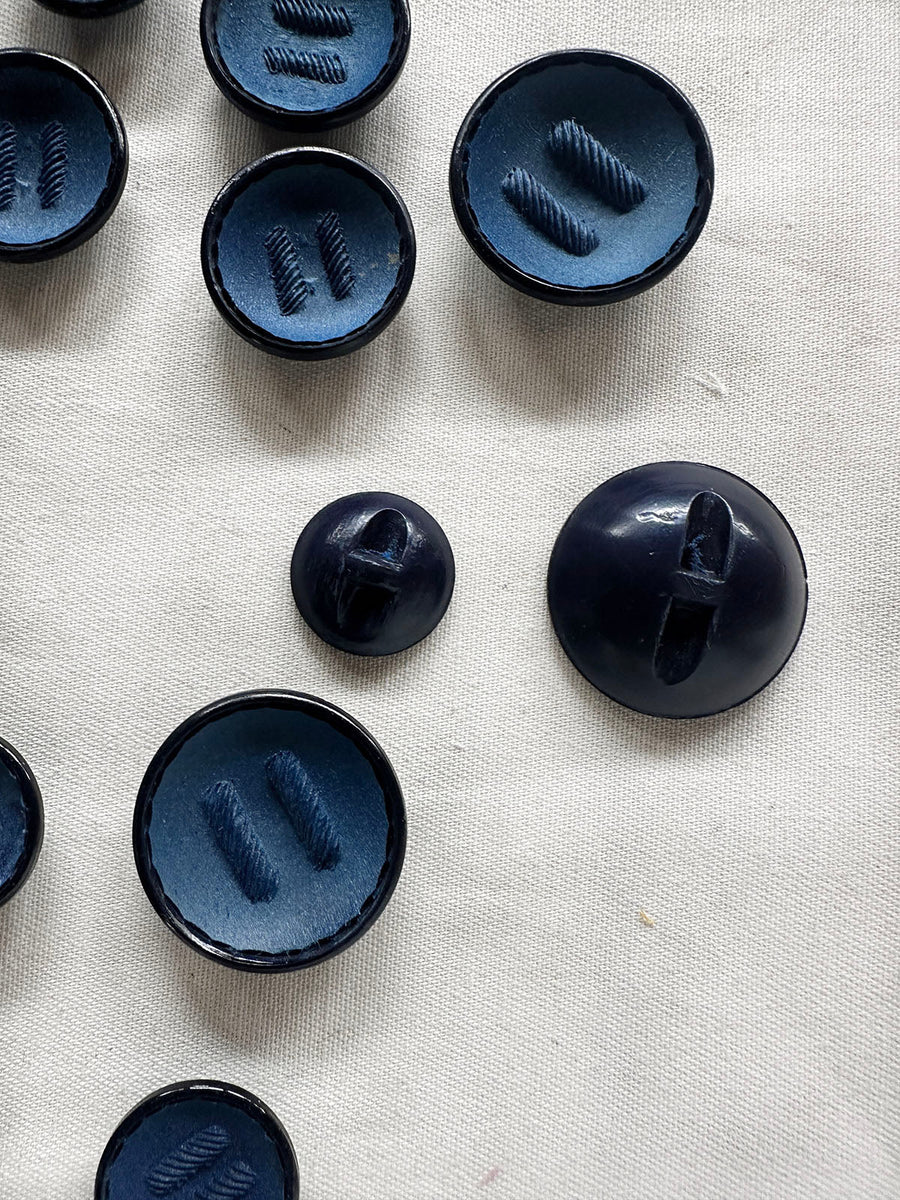 Vintage Italian Buttons Blue Rope - L'Etoffe Fabrics LLC