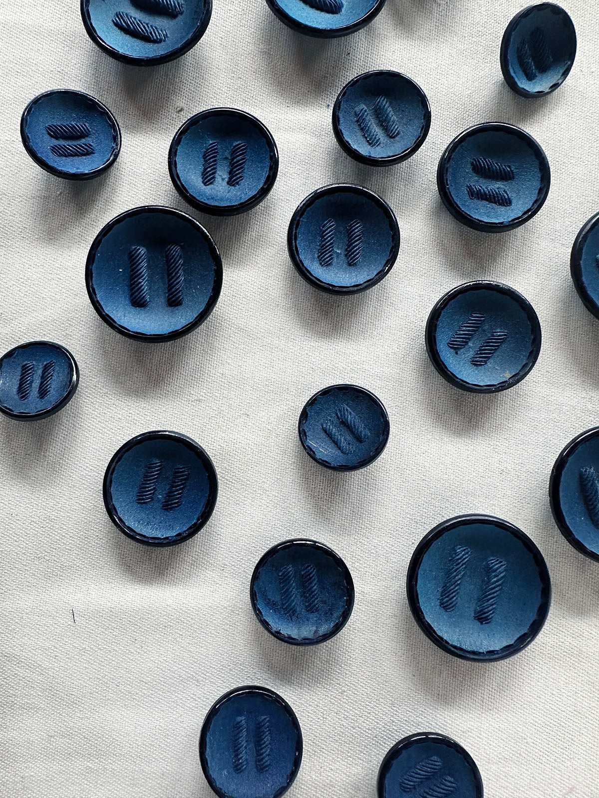 Vintage Italian Buttons Blue Rope - L'Etoffe Fabrics LLC