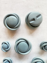 Vintage Italian Buttons Extra Special Knotted Dusty Blue - L'Etoffe Fabrics LLC