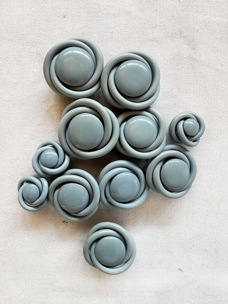 Vintage Italian Buttons Extra Special Knotted Dusty Blue - L'Etoffe Fabrics LLC