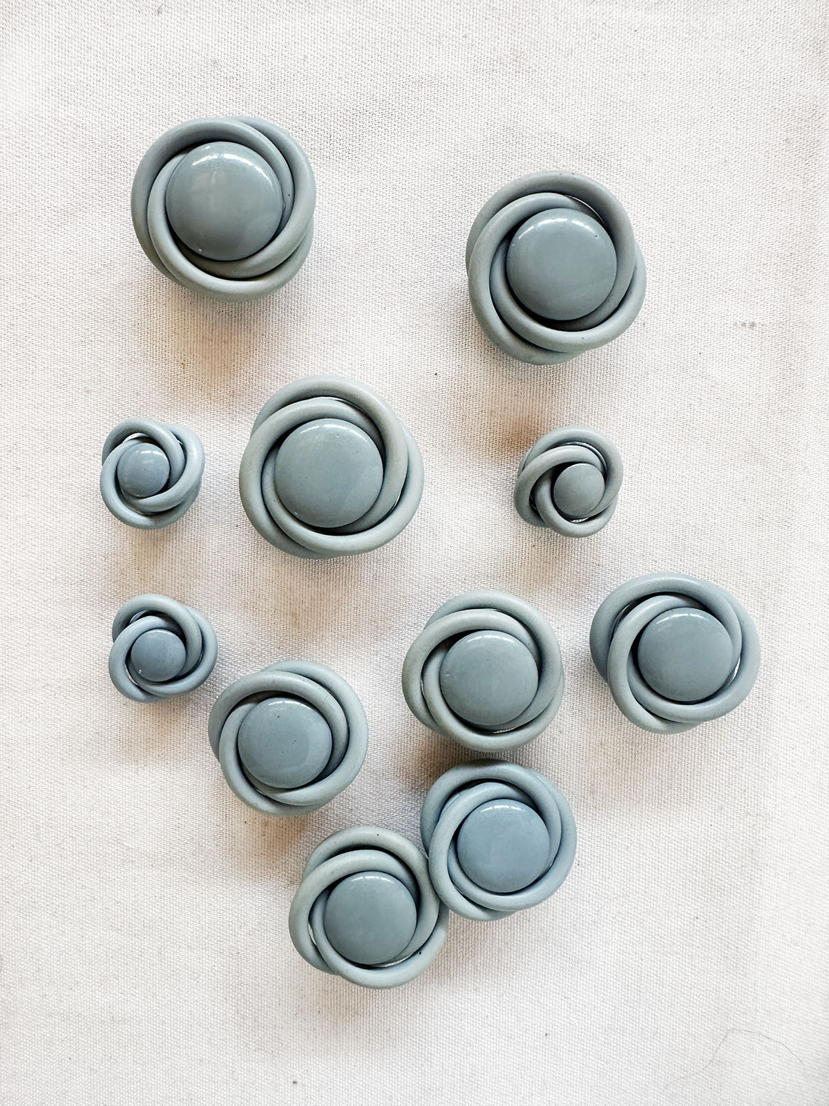 Vintage Italian Buttons Extra Special Knotted Dusty Blue - L'Etoffe Fabrics LLC