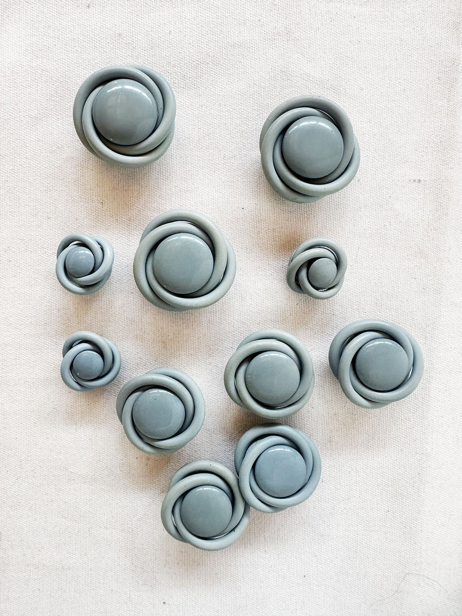 Vintage Italian Buttons Extra Special Knotted Dusty Blue - L'Etoffe Fabrics LLC