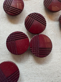 Vintage Italian Caberbet Crosshatch Shirt Button - L'Etoffe Fabrics LLC