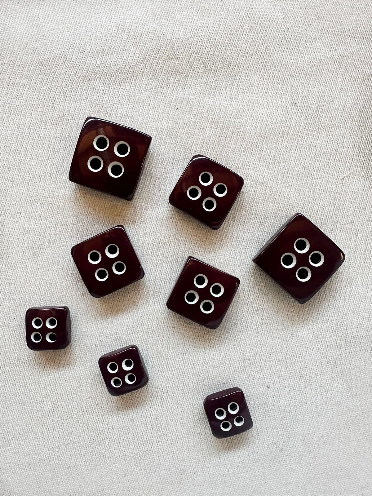 Vintage Italian Cabernet Thick Square Buttons - L'Etoffe Fabrics LLC