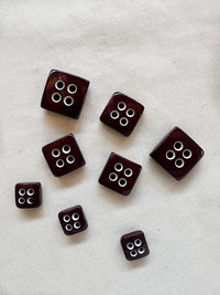 Vintage Italian Cabernet Thick Square Buttons - L'Etoffe Fabrics LLC