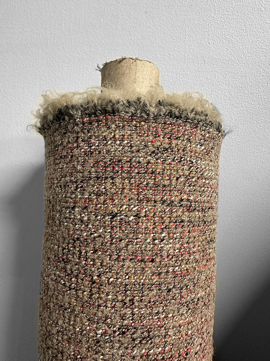 Vintage Italian Cardigan Tweed Interesting Weave Wool - L'Etoffe Fabrics LLC