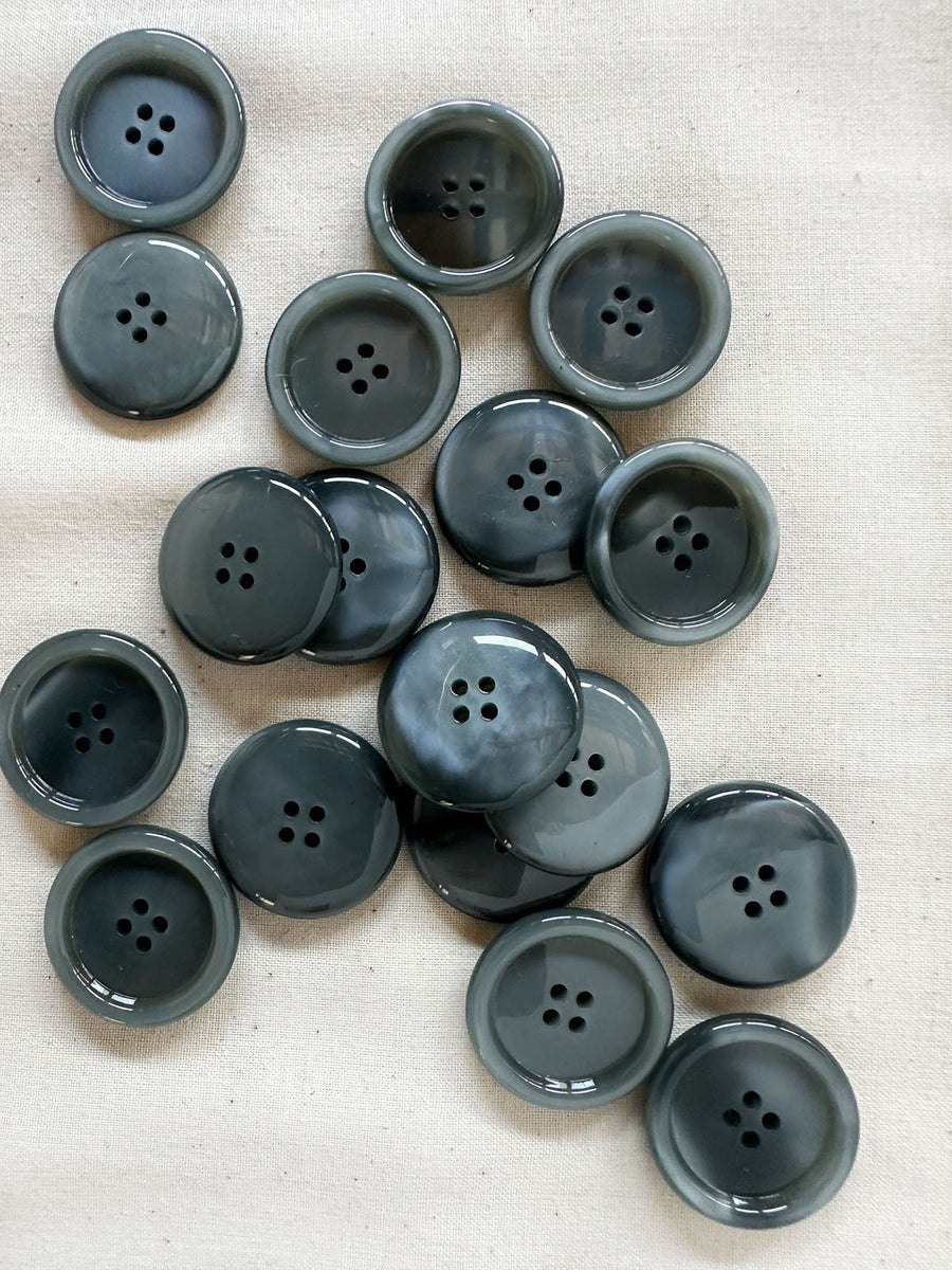 Vintage Italian Casein Blue Gray Buttons - L'Etoffe Fabrics LLC