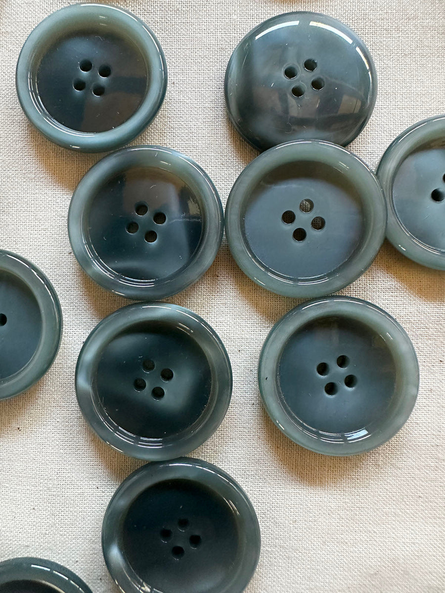 Vintage Italian Casein Blue Gray Buttons - L'Etoffe Fabrics LLC