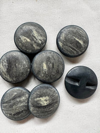 Vintage Italian Charcoal Beach Stone Buttons - L'Etoffe Fabrics LLC