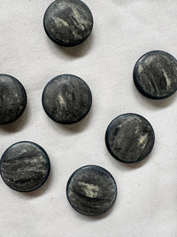Vintage Italian Charcoal Beach Stone Buttons - L'Etoffe Fabrics LLC