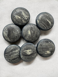 Vintage Italian Charcoal Beach Stone Buttons - L'Etoffe Fabrics LLC