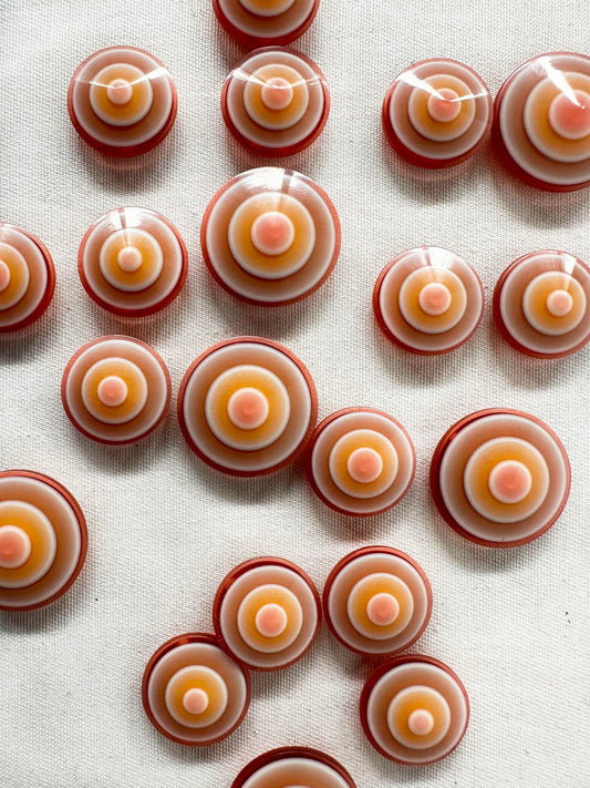 Vintage Italian Coral Disc Buttons - L'Etoffe Fabrics LLC