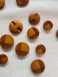 Vintage Italian Cross Hatch Button Bundle - Mustard - L'Etoffe Fabrics LLC
