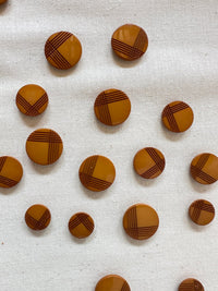 Vintage Italian Cross Hatch Button Bundle - Mustard - L'Etoffe Fabrics LLC