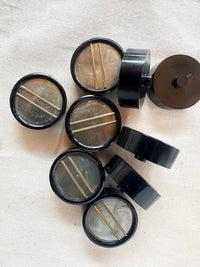 Vintage Italian Deco Shell Brass Buttons - L'Etoffe Fabrics LLC