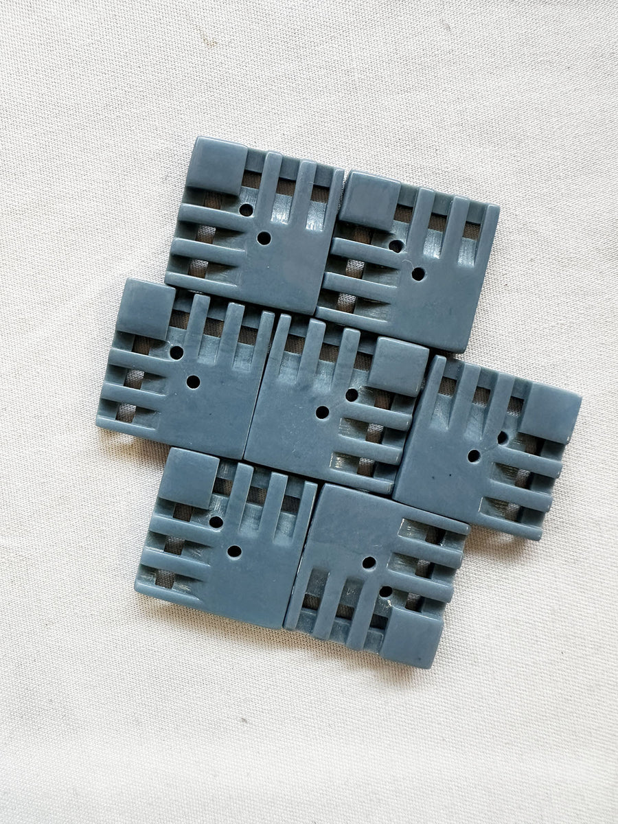 Vintage Italian Dusty Blue Deco Buttons - L'Etoffe Fabrics LLC