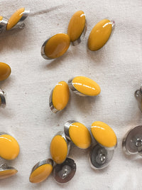 Vintage Italian Elliptical Julienne LIttle Buttons - Yellow - L'Etoffe Fabrics LLC