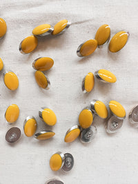 Vintage Italian Elliptical Julienne LIttle Buttons - Yellow - L'Etoffe Fabrics LLC