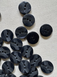Vintage Italian Etched Midnight Blue Shirt Buttons - L'Etoffe Fabrics LLC