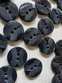 Vintage Italian Etched Midnight Blue Shirt Buttons - L'Etoffe Fabrics LLC