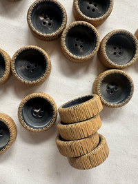 Vintage Italian Etched Wall Cylinder Bowl Button - L'Etoffe Fabrics LLC