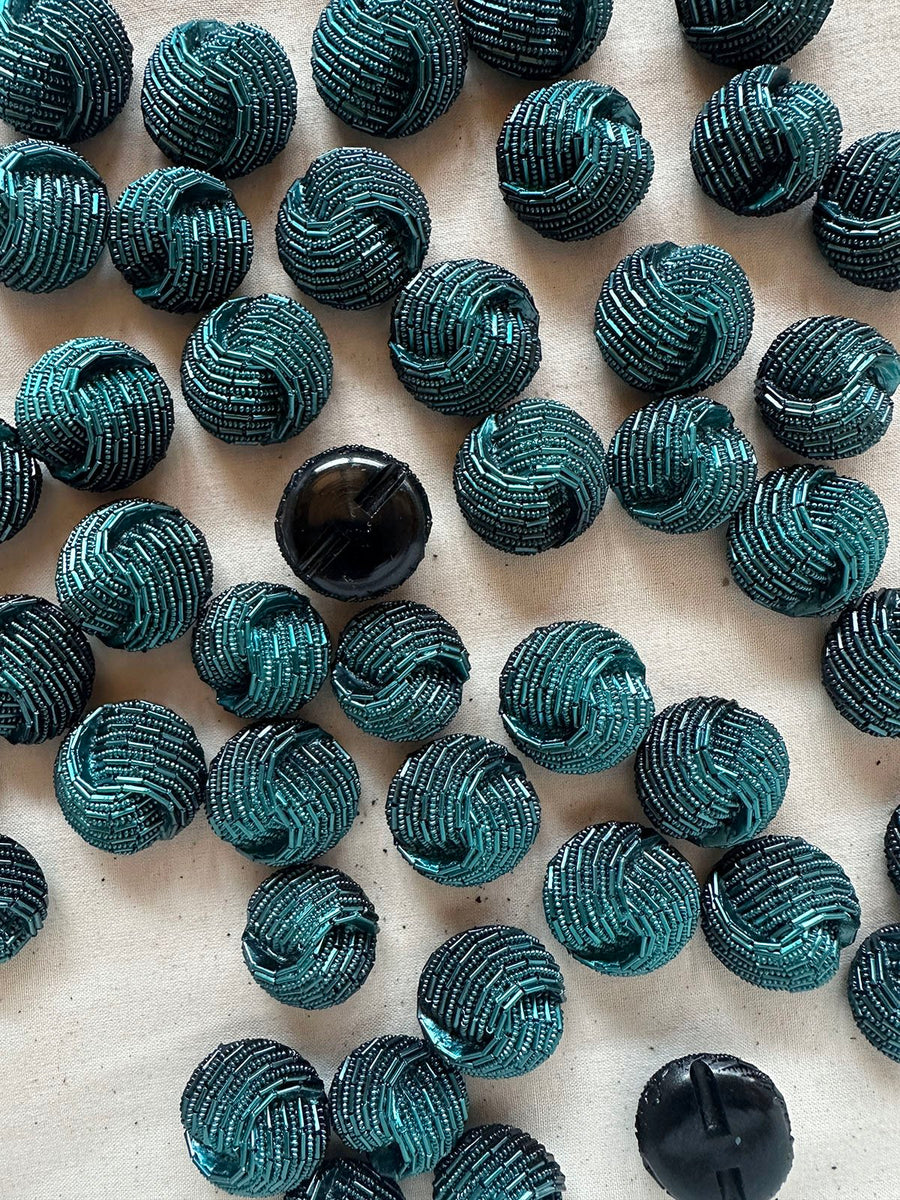 Vintage Italian Faux Beaded Knot Buttons - L'Etoffe Fabrics LLC