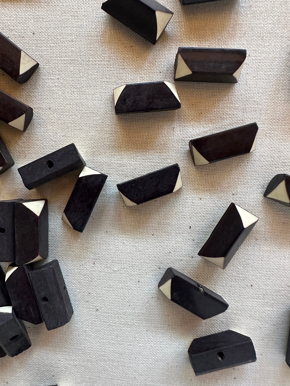 Vintage Italian Geometric Shirt Buttons - Black - L'Etoffe Fabrics LLC